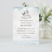 Seagulus Beach Empfang Einladung (Stehend Vorderseite)