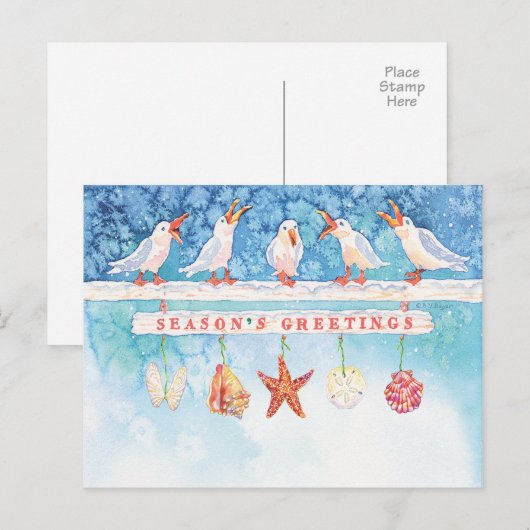 Seagulus Feiertagspostkarte (Vorne/Hinten)