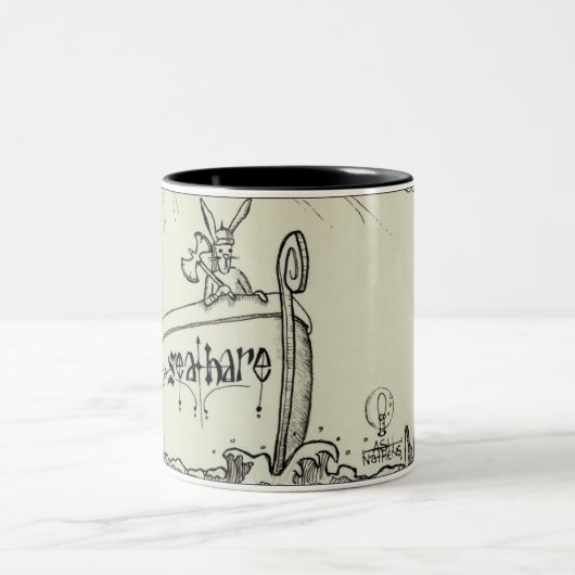 Seahare v1 (Detail) Zweifarbige Tasse (Mittel)