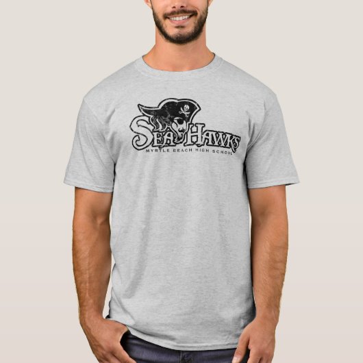 Seahawk Logo-langes Hülse Papierlösekorotron T-Shirt (Vorderseite)