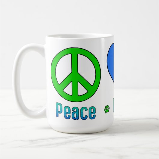 Seahawks Blue Green Peace Liebe BBG Tasse (Links)