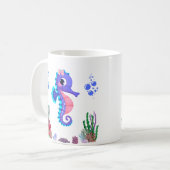 Seahores spielerisch unter der Tasse des Kaffees (Vorderseite Links)