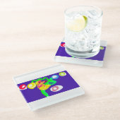 Seahorse art king  glasuntersetzer (Schrägansicht)