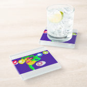 Seahorse art king  glasuntersetzer (Schrägansicht)