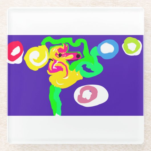 Seahorse art king  glasuntersetzer (Vorderseite)