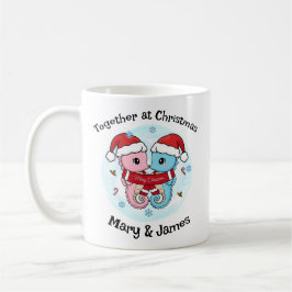 Seahorse Couple Christmas Personalized Mug Kaffeetasse