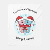 Seahorse Couple Personalized Christmas Blanket Fleecedecke (Vorderseite)
