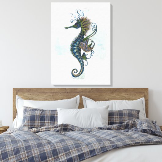 Seahorse fantasy, blue green artwork leinwanddruck (Insitu (Schlafzimmer))