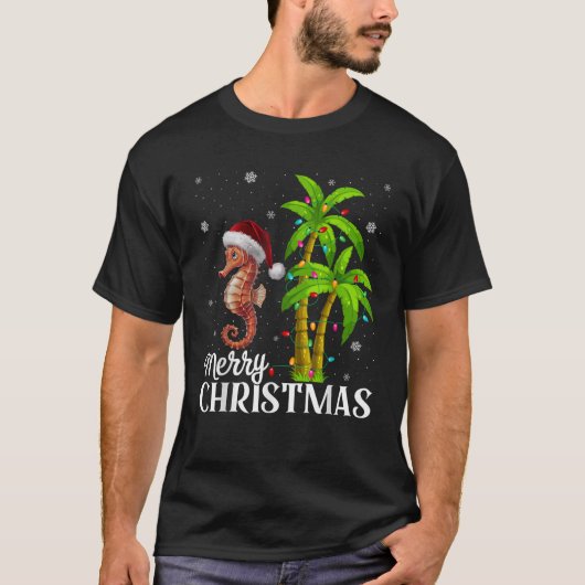 Seahorse Lovers Men Women Christmas Tree Lights Be T-Shirt (Vorderseite)
