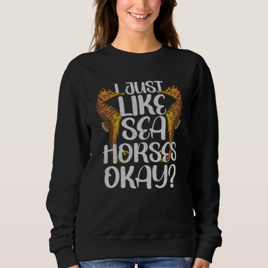 Seahorse Mermaid Fish Water Ocean Sweatshirt (Vorderseite)