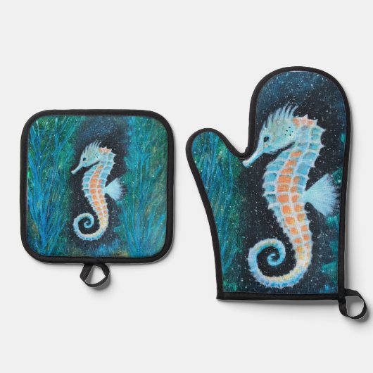 Seahorse oven mitt and potholder set (Vorderseite)