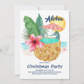 Seahorse Pineapple Pool Tropical Beach Christmas Einladung (Vorderseite)