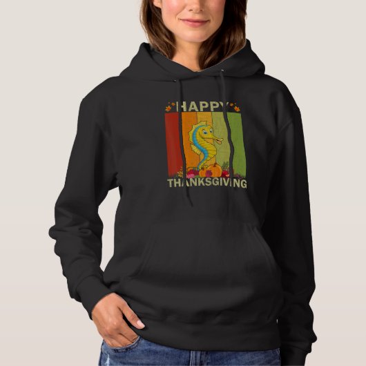 Seahorse Retro Graphic Family Matching Thanksgivi Hoodie (Vorderseite)