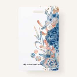 Seahorse shell under the sea baby boy shower ausweis