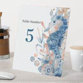 Seahorse shell under the sea baby boy shower sockelschild