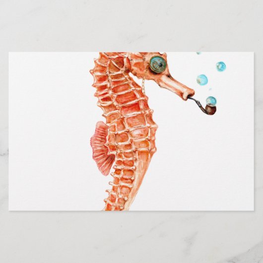 Seahorse Steampunk Briefpapier (Vorderseite)