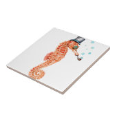 Seahorse Steampunk Fliese (Seite)