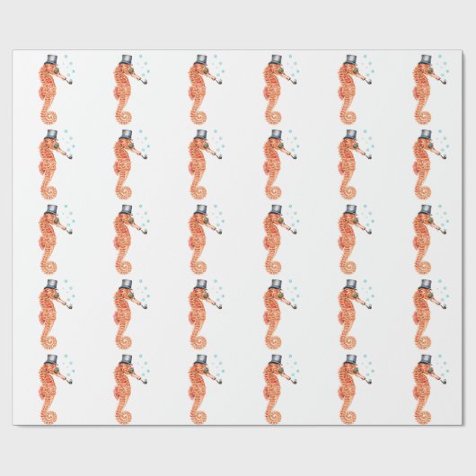 Seahorse Steampunk Geschenkpapier (Flach)