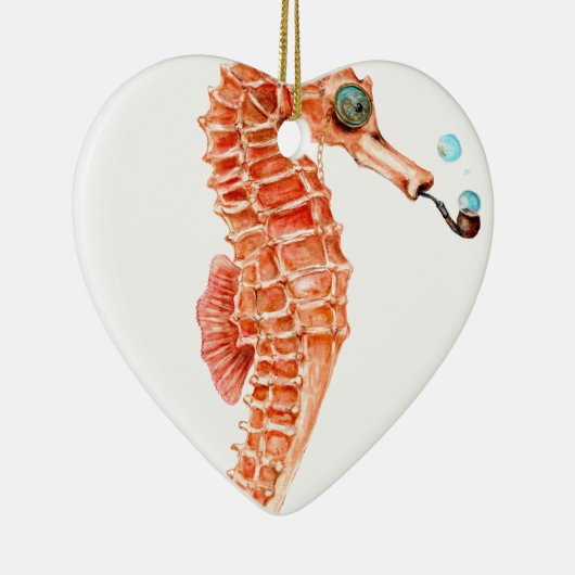 Seahorse Steampunk Keramik Ornament (Rechts)