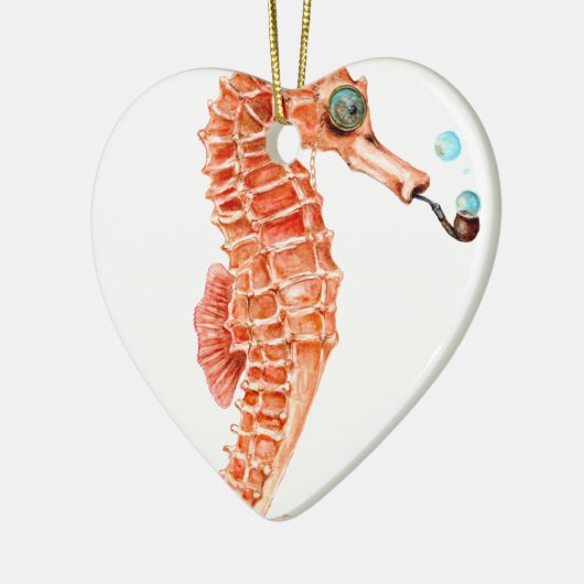 Seahorse Steampunk Keramik Ornament (Links)