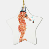 Seahorse Steampunk Keramik Ornament (Links)