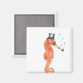 Seahorse Steampunk Magnet (Vorderseite/Rückseite)