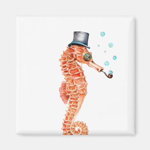 Seahorse Steampunk Magnet