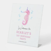 Seahorse Under the sea first birthday tabletop Sockelschild (Vorderseite)