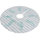 Seahorse Whitewashed Wood Plank Beach Theme Polyester Weihnachtsbaumdecke (Schrägansicht)