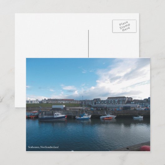 Seahouses Harbour - Postcard Postkarte (Vorne/Hinten)