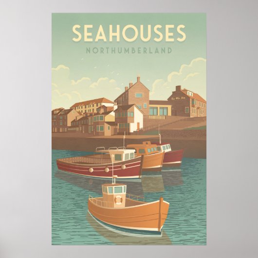 Seahouses Northumberland Reiseplakat Poster (Vorne)