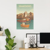 Seahouses Northumberland Reiseplakat Poster (Heimbüro)