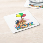 Seailor Monkey mit farbenfrohen Balloons Rechteckiger Pappuntersetzer (angewinkelt)