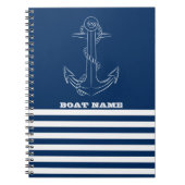 Seailor Nautical Anchor Navy Blau Streifen Notizblock (Vorderseite)