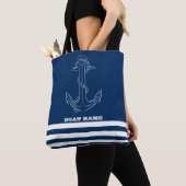 Seailor Nautical Anchor Navy Blau Streifen Tasche (Von Nahem)