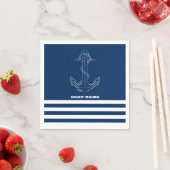Seailor Nautical Anchor Navy Blue Stripes Serviette (Beispiel)