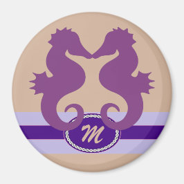 SeaKiss Mit Monogramm Lila Stateroom-Türmarker Magnet