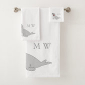 Seal Design Monogrammed Badhandtuch Set (Insitu)