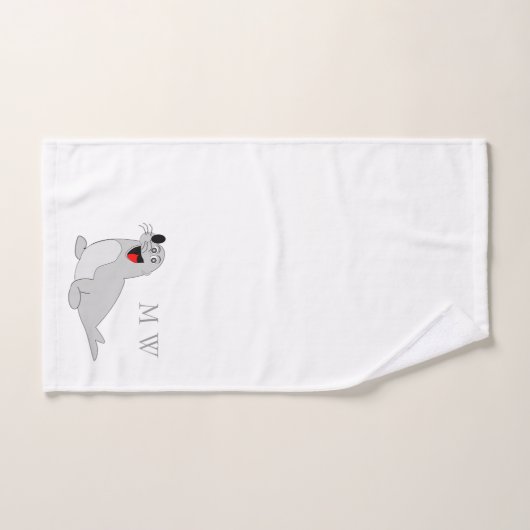 Seal Design Monogrammed Badhandtuch Set (Handtuch)