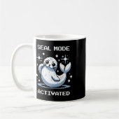 Seal Mode Activated Pixel Art Seal Retro Gamer Sty Kaffeetasse (Links)