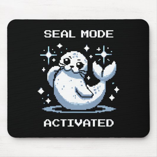 Seal Mode Activated Pixel Art Seal Retro Gamer Sty Mousepad (Vorne)