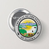 Seal of Alaska State USA Button (Vorne & Hinten)
