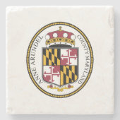 Seal of Anne Arundel County, MD Steinuntersetzer (Vorderseite)