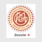 Seal of the Government-General of Madagascar, 1942 Aufkleber (Blatt)