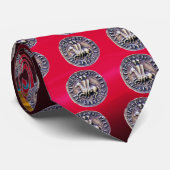 SEAL OF THE KNIGHTS TEMPLAR Gem Red Burgundy Krawatte (Gerollt)