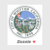 Seal of Whittier, California, USA Aufkleber (Blatt)