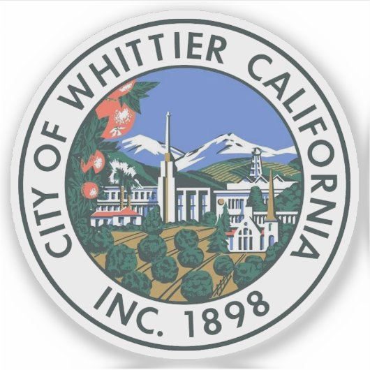 Seal of Whittier, California, USA Aufkleber (Vorderseite)