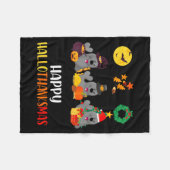 Seal Thanksgiving Merry Christmas Happy Hallothank Fleecedecke (Vorderseite (Horizontal))