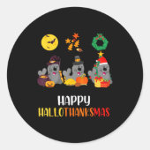 Seal Thanksgiving Merry Christmas Happy Hallothank Runder Aufkleber (Vorderseite)