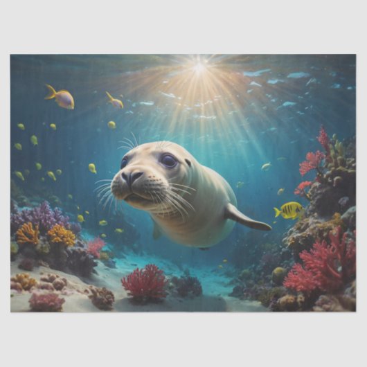Seal Underwater Decoupage Seidenpapier (Vorderseite)
